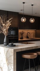 Elegant cooking space with seamless design high resolution picture