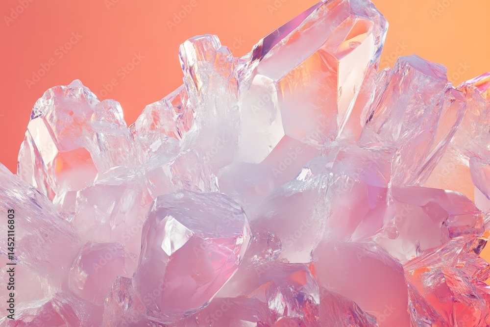 Poster close-up view of a cluster of translucent crystals.