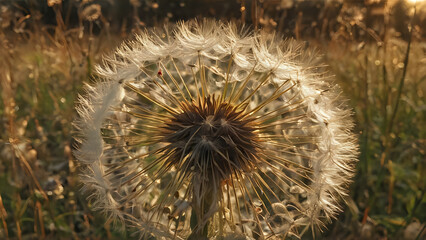 Obraz premium dandelion flower in the wind