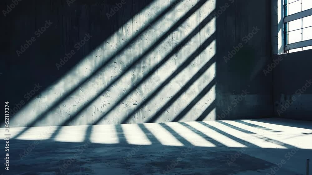 Poster abstract image featuring dramatic shadows and light patterns on a concrete wall. the interplay creat