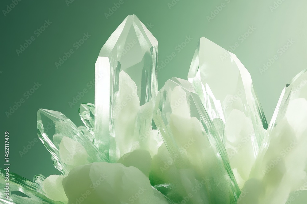 Poster Close-up view of a cluster of translucent crystals.