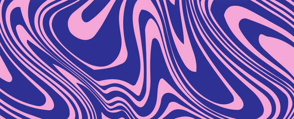 Cool 70s hippie background. Waves, swirls, swirling patterns. Twisted and distorted vector texture in trendy retro psychedelic style.