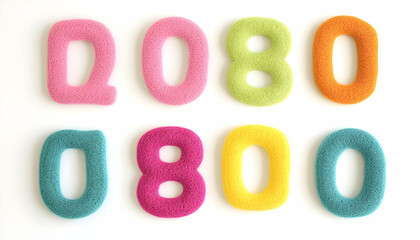 Fototapeta premium Colorful number display on white background