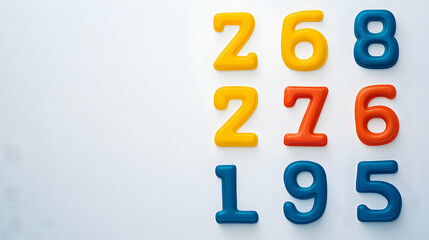 Colorful number grid background
