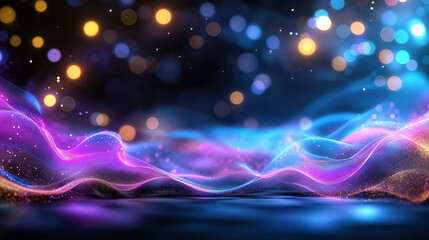Vibrant waves of color and light create an enchanting atmosphere