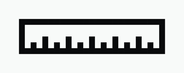 black and white ruler pixel art icon vector illustration.