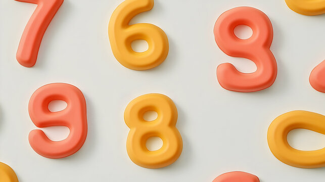 Colorful number pattern on white background