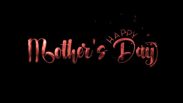 Title Words happy mothers day in red. Suitable for greeting cards, social media posts, posters, and flyers celebrating Mothers Day.