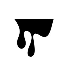Black dripping oil stain, liquid drop or paint ink vector silhouette
