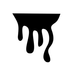 Black dripping oil stain, liquid drop or paint ink vector silhouette