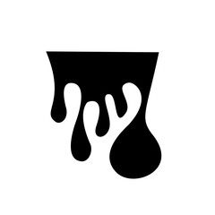Black dripping oil stain, liquid drop or paint ink vector silhouette