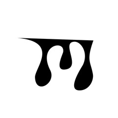 Black dripping oil stain, liquid drop or paint ink vector silhouette
