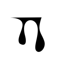 Black dripping oil stain, liquid drop or paint ink vector silhouette