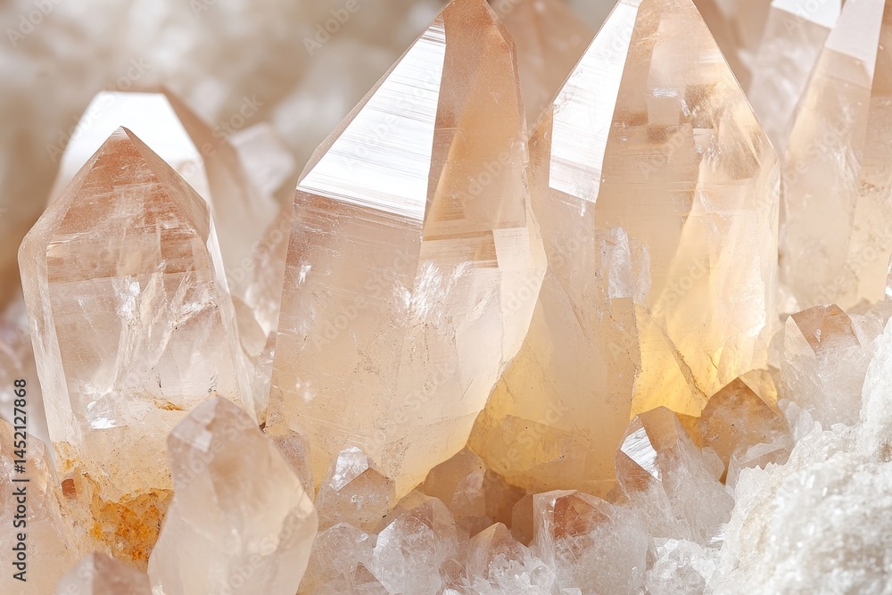 Poster close-up view of clustered translucent crystals.