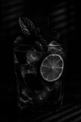 mojito cocktail on black background