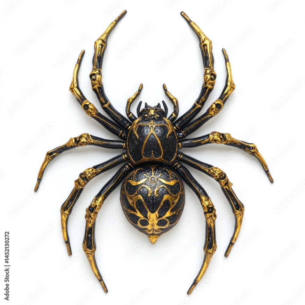 Wall mural dramatic close up macro shot of an intricately patterned and ornately decorated spider revealing the