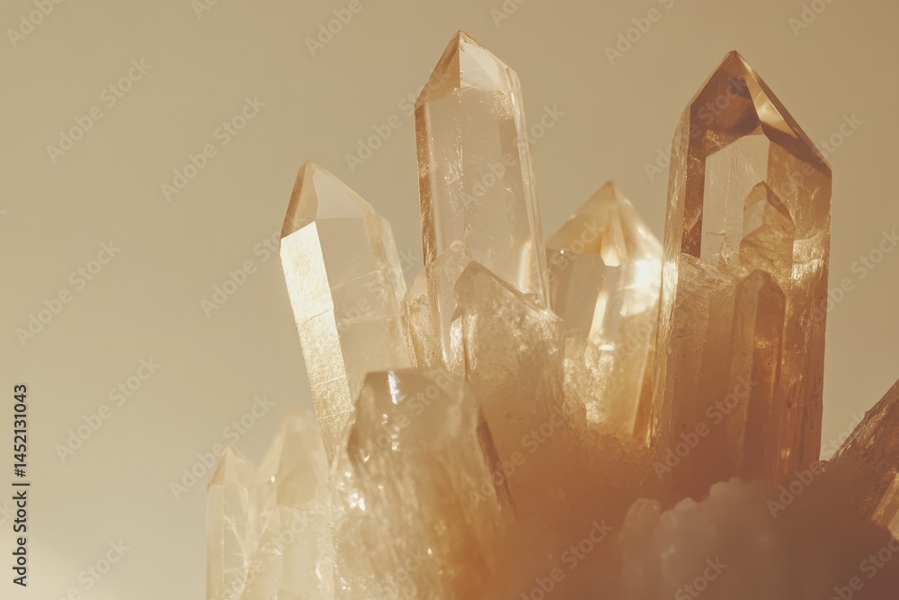 Poster close-up view of a cluster of translucent crystals.