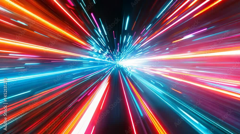 Aufkleber dynamic light trails create a vibrant and futuristic atmosphere, showcasing speed and energy in a ca