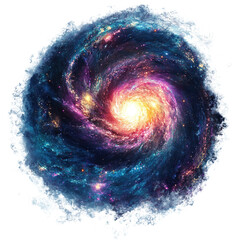 Fototapeta premium Cosmic Tapestry: A Spiraling Galaxy of Nebulous Hues and Luminous Energy