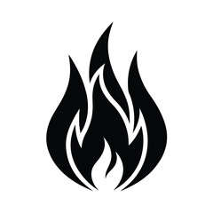 Fire Flame Icon Silhouette Vector Illustration
