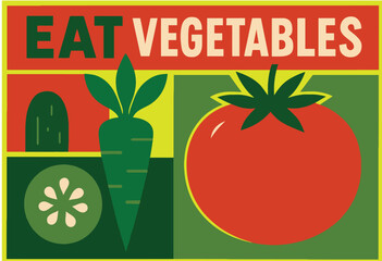 Eat Vegetables A Vibrant and Colorful Vector Illustration Promoting Healthy Eating