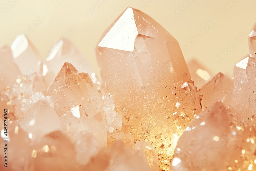 Poster close-up view of clusters of translucent crystals.