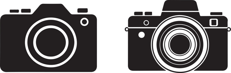 Camera Icons DSLR and Compact Camera Vector Graphics