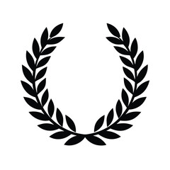 Laurel Wreath Stencil Icon Silhouette Vector Illustration