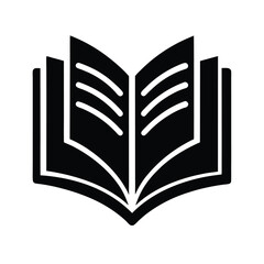 Library Book Stencil Icon Silhouette Vector Illustration