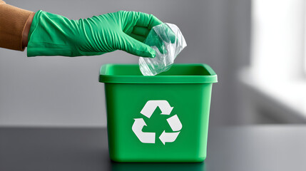 Recycling plastic waste home image indoor close-up sustainability
