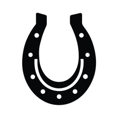 Magnet Horseshoe Stencil Icon Silhouette Vector Illustration