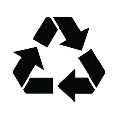 recycle symbol stencil icon silhouette vector illustration