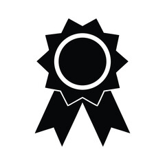ribbon prize stencil icon silhouette vector illustration