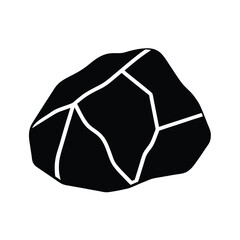 rock boulder stencil icon silhouette vector illustration © freevectora