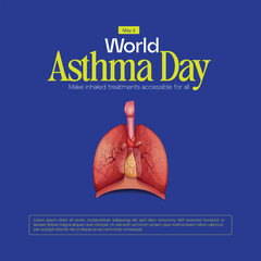 World Asthma Day. World Asthma Awareness Month 2025, Creative banner, poster, social media post, background, template, postcard vector