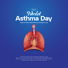 World Asthma Day. World Asthma Awareness Month 2025, Creative banner, poster, social media post, background, template, postcard vector