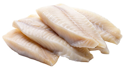 Fresh raw cod fillets ready to be cooked, a close up view