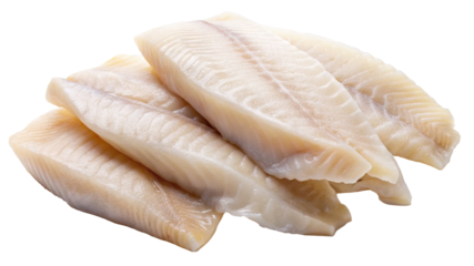 Fresh raw cod fillets ready to be cooked, a close up view