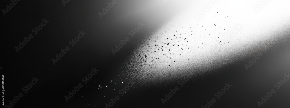 Poster light beam illuminating fine particles in dark space creates a stunning contrast and a dynamic visua