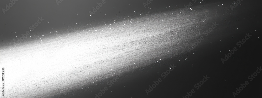 Poster bright light beam illuminating particles in dark background showcasing intricate details of light an