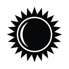 solar eclipse stencil icon silhouette vector illustration