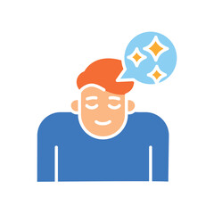 Nostalgia emotion color flat icon for digital and print projects.