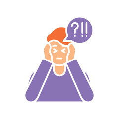 Anxiety emotion color flat icon for digital and print projects.