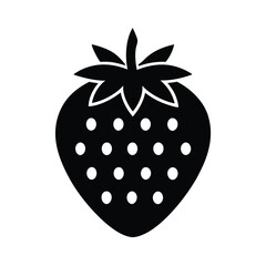 strawberry fruit stencil icon silhouette vector illustration