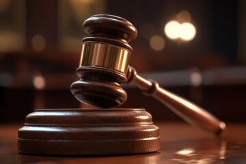 Courtroom gavel justice decision