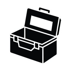 toolbox open stencil icon silhouette vector illustration