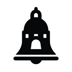 tower bell stencil icon silhouette vector illustration icon