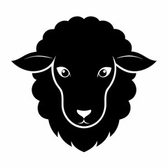 Sheep head silhouette vector black on white background