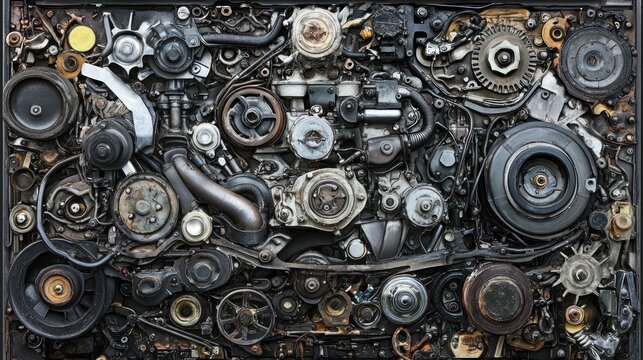 Complex Mechanical Assemblage: A Symphony of Gears and Parts