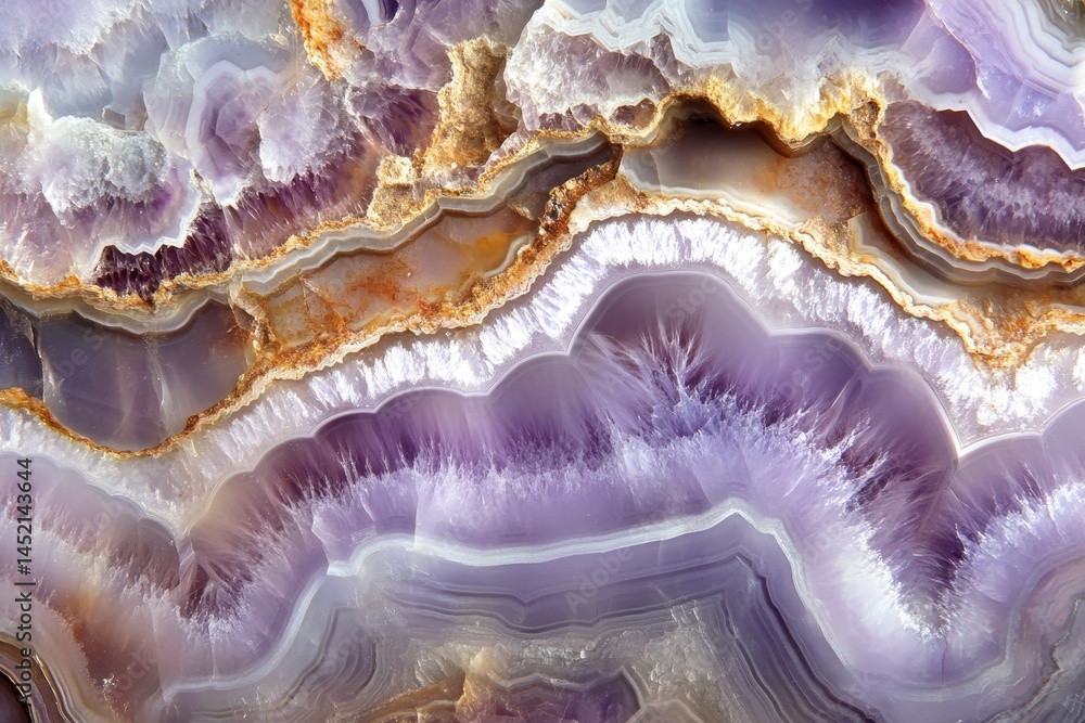 Poster Close-up view of a captivating agate stone's intricate patterns.